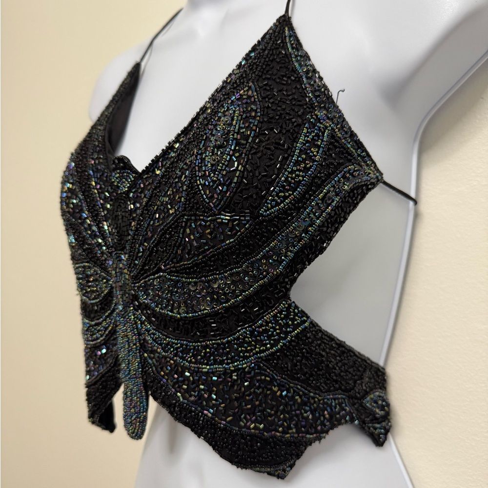 PASSPORT 2000's/Y2k sequin butterfly top Size XS/S